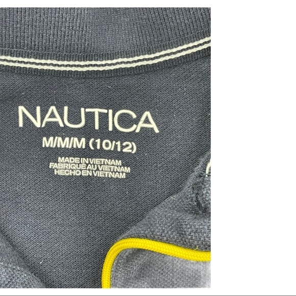 Nautica Navy Cotton Short Sleeve Polo Shirt Size M - Picture 5 of 6